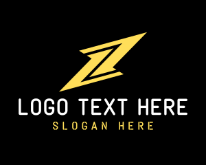 Black And Yellow - Electric Thunder Letter Z logo design