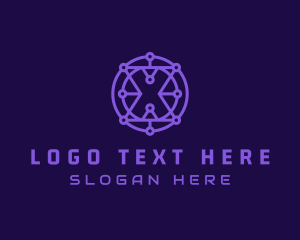 Purple - Bitcoin Cryptocurrency Letter X logo design