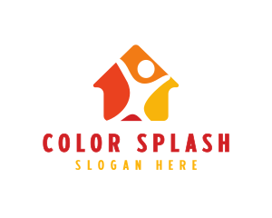 Colorful House Person logo design