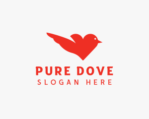 Red Bird Heart logo design