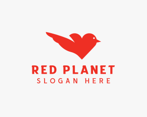 Red Bird Heart logo design