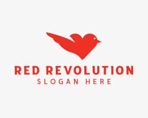 Red Bird Heart logo design