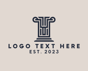 Architecture - Creative Pillar Maze logo design