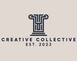 Creative Pillar Maze logo design