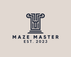 Creative Pillar Maze logo design