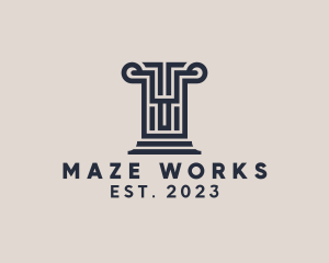 Creative Pillar Maze logo design