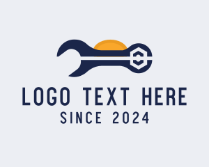 Car Shop - Wrench Sunset Tool logo design