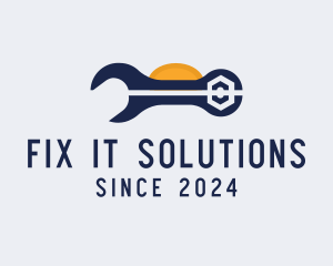 Repair - Wrench Repair Tool logo design