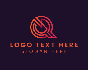 Modern Digital Letter Q Logo