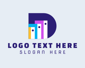 Document - Book Library Letter D logo design