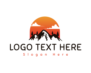 Travel - Alphine Mountain Sunset logo design