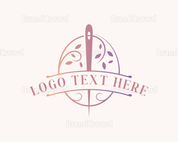 Leaf Wreath Needle Sew Logo