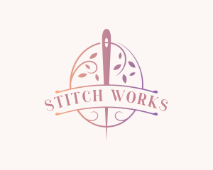 Alterations - Leaf Wreath Needle Sew logo design