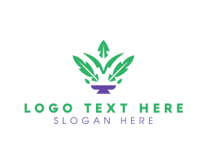 Fern - Leaf Garden Pot logo design