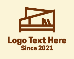 Interior Stylist - Brown Bookshelf Cabinet logo design