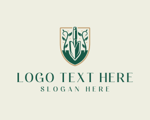 Gardening - Trowel Lawn Care Shield logo design