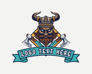 Moustache - Viking Warrior Gaming logo design