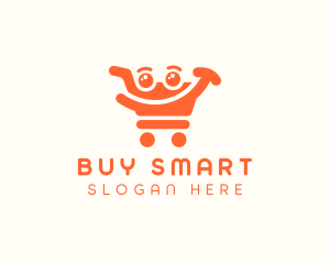 Shopping Cart Smiley logo design