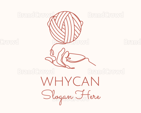 Yarn Ball Hand Logo