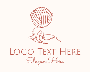 Knitter - Yarn Ball Hand logo design