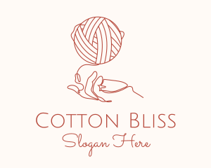 Cotton - Yarn Ball Hand logo design