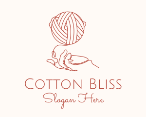 Yarn Ball Hand logo design