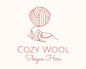 Yarn Ball Hand logo design