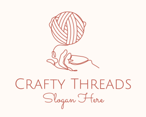 Yarn Ball Hand logo design