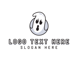 Haunted - Spooky Ghost Halloween logo design