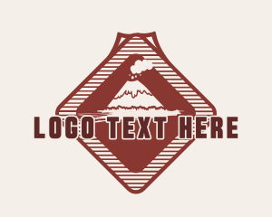 Explore - Volcano Diamond Badge logo design