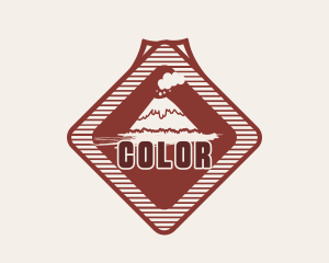 Campground - Volcano Diamond Badge logo design
