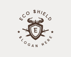 Viking Helmet Shield logo design