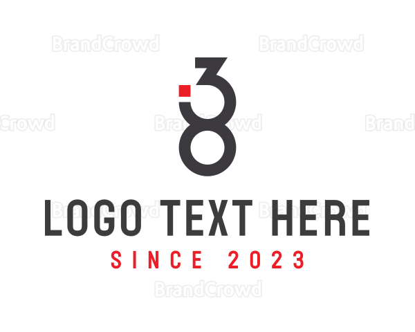 Modern Minimalist Number 38 Logo