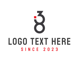 Brand - Modern Minimalist Number 38 logo design