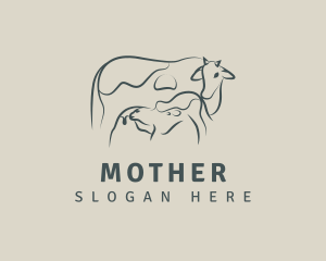 Abstract Mother Cow logo design