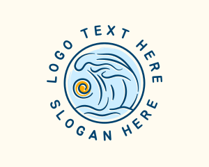 Seaside - Sea Wave Sun logo design