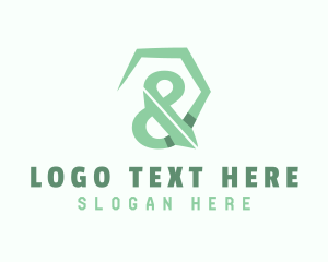 Ligature - Green Ampersand Type logo design