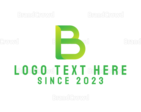 Green Gradient Letter B Logo