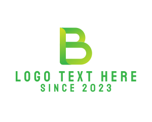 Technology - Green Gradient Letter B logo design