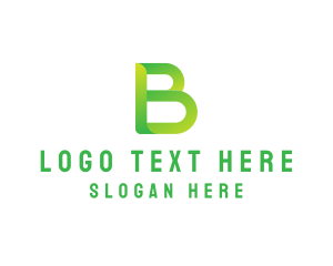 Gradient - Green Gradient Letter B logo design