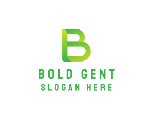 Green Gradient Letter B logo design