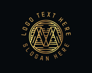 Technology - Digital Crypto Letter M logo design