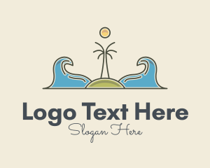 Surfing - Surfing Island Wave logo design