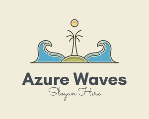 Surfing Island Wave logo design