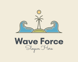 Tsunami - Surfing Island Wave logo design