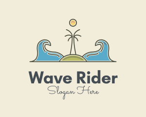 Surf - Surfing Island Wave logo design