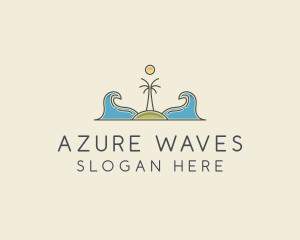 Surfing Island Wave logo design