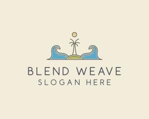 Surfing Island Wave logo design