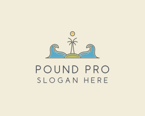 Surfing Island Wave logo design