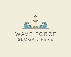 Surfing Island Wave logo design